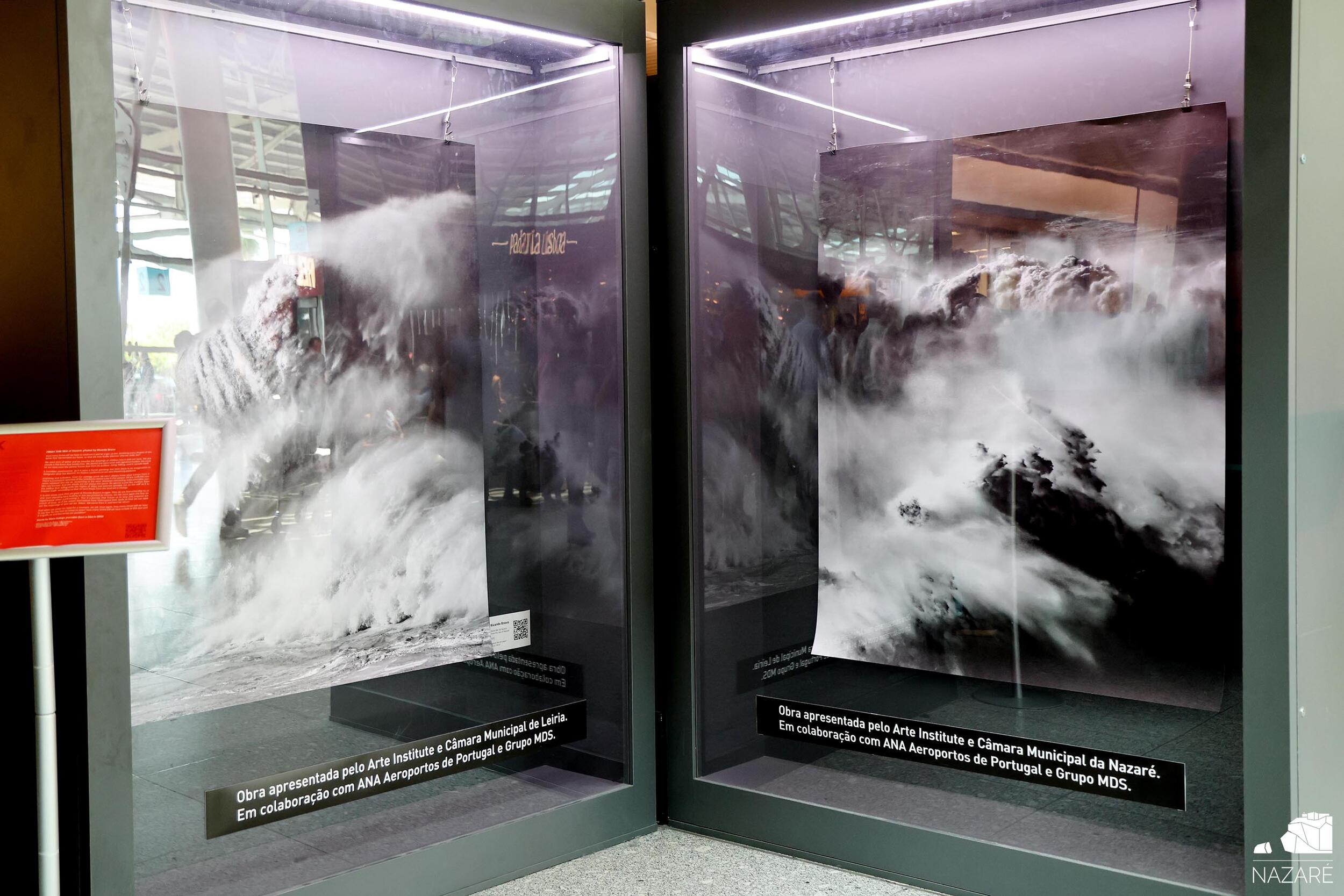 Ondas da Praia do Norte na Arte Box presente em aeroportos internacionais