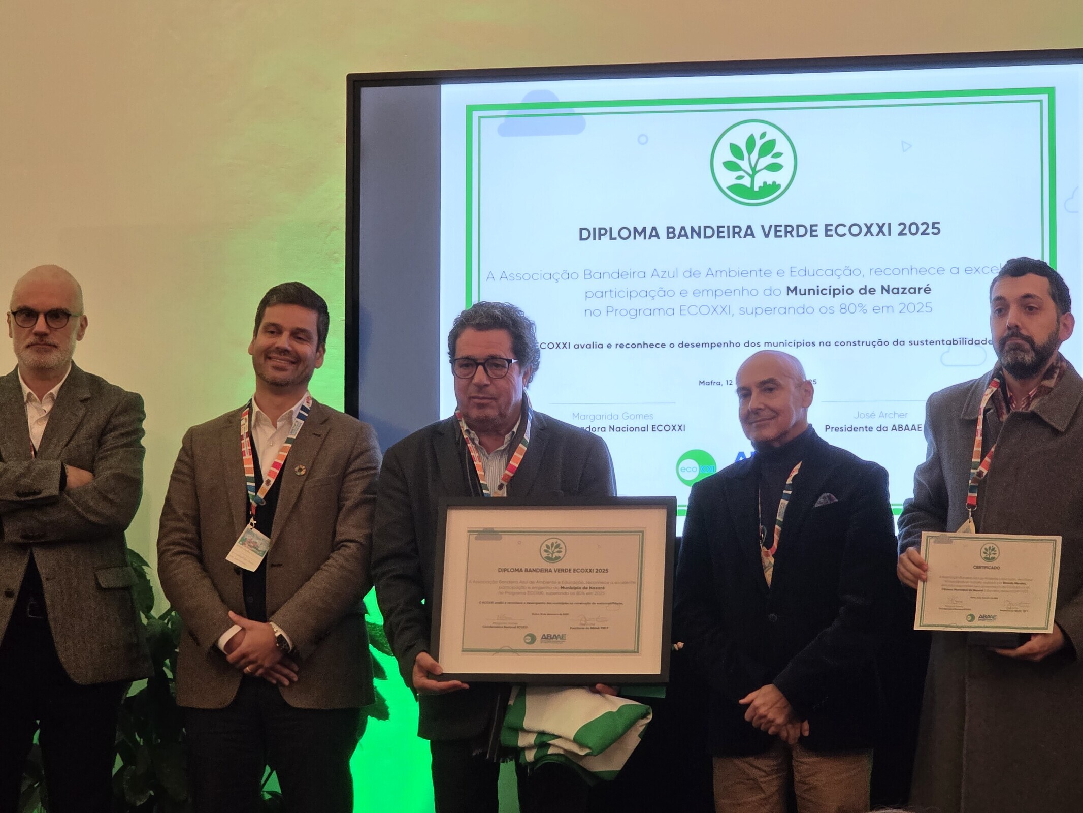 Município da Nazaré distinguido com Bandeira Verde ECOXXI 2025